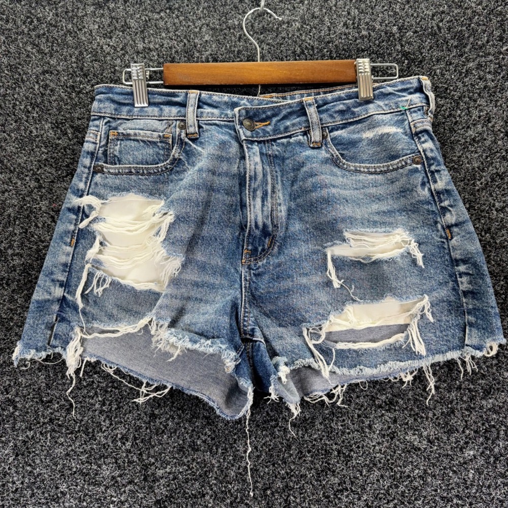 American Eagle Outfitters Distressed Blue Denim Jean Shorts